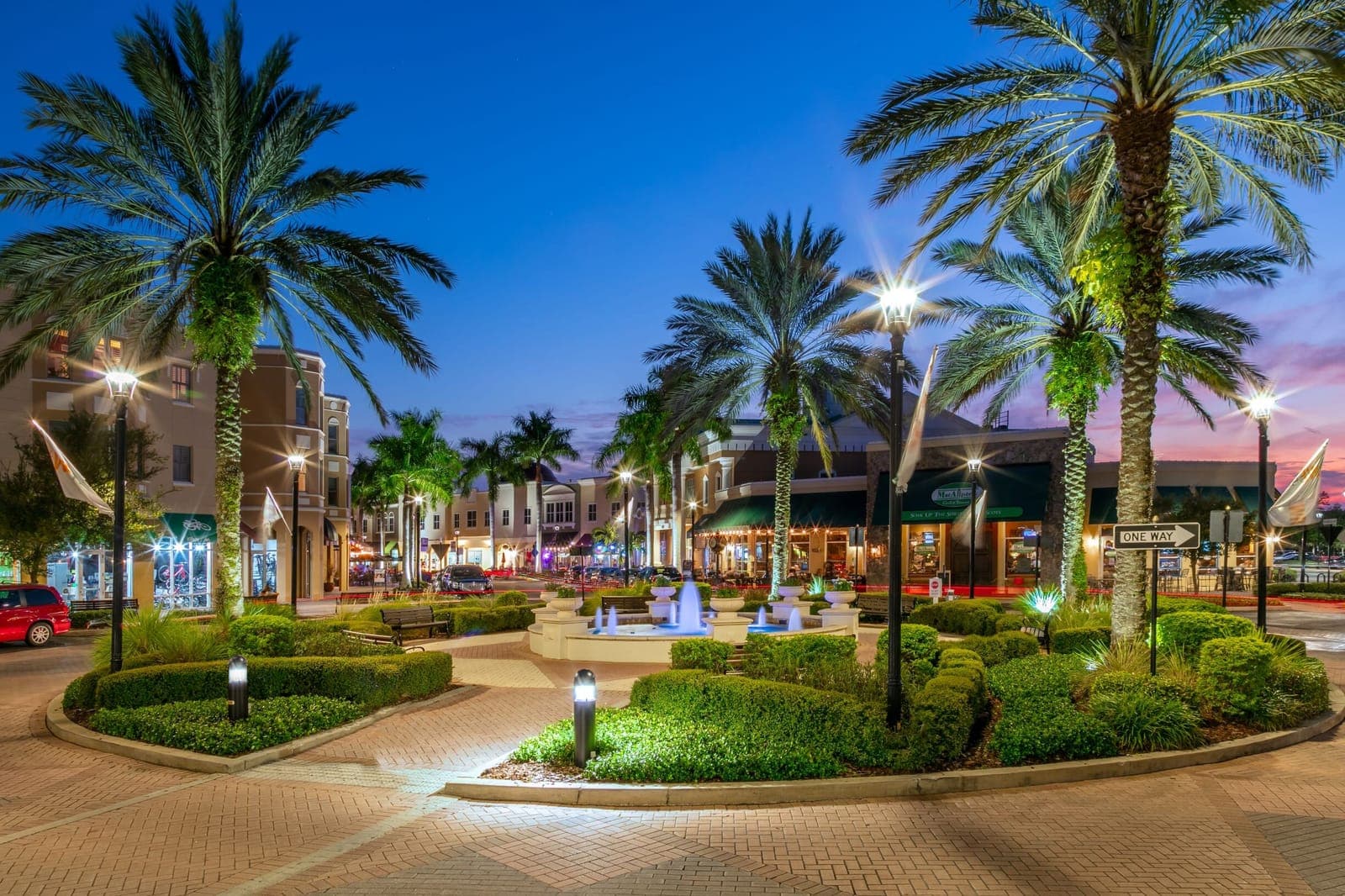 Lakewood Ranch Main Street at dusk
